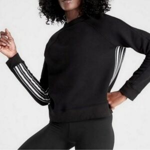 Athleta Black Sweatshirt with White Stripes
